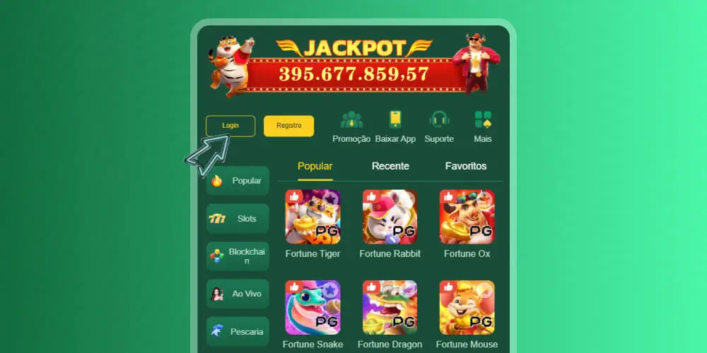 clique no botão de login